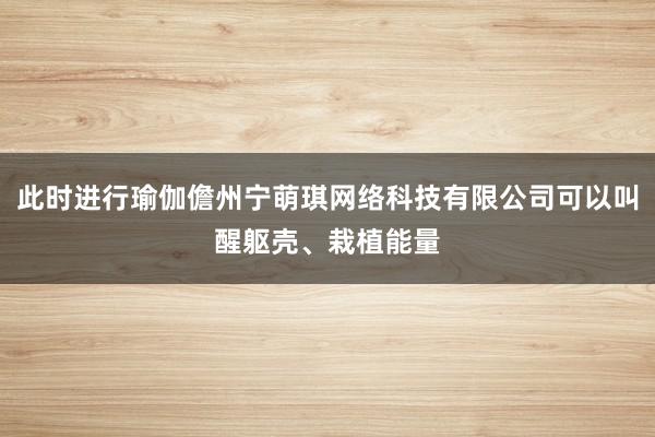 此时进行瑜伽儋州宁萌琪网络科技有限公司可以叫醒躯壳、栽植能量
